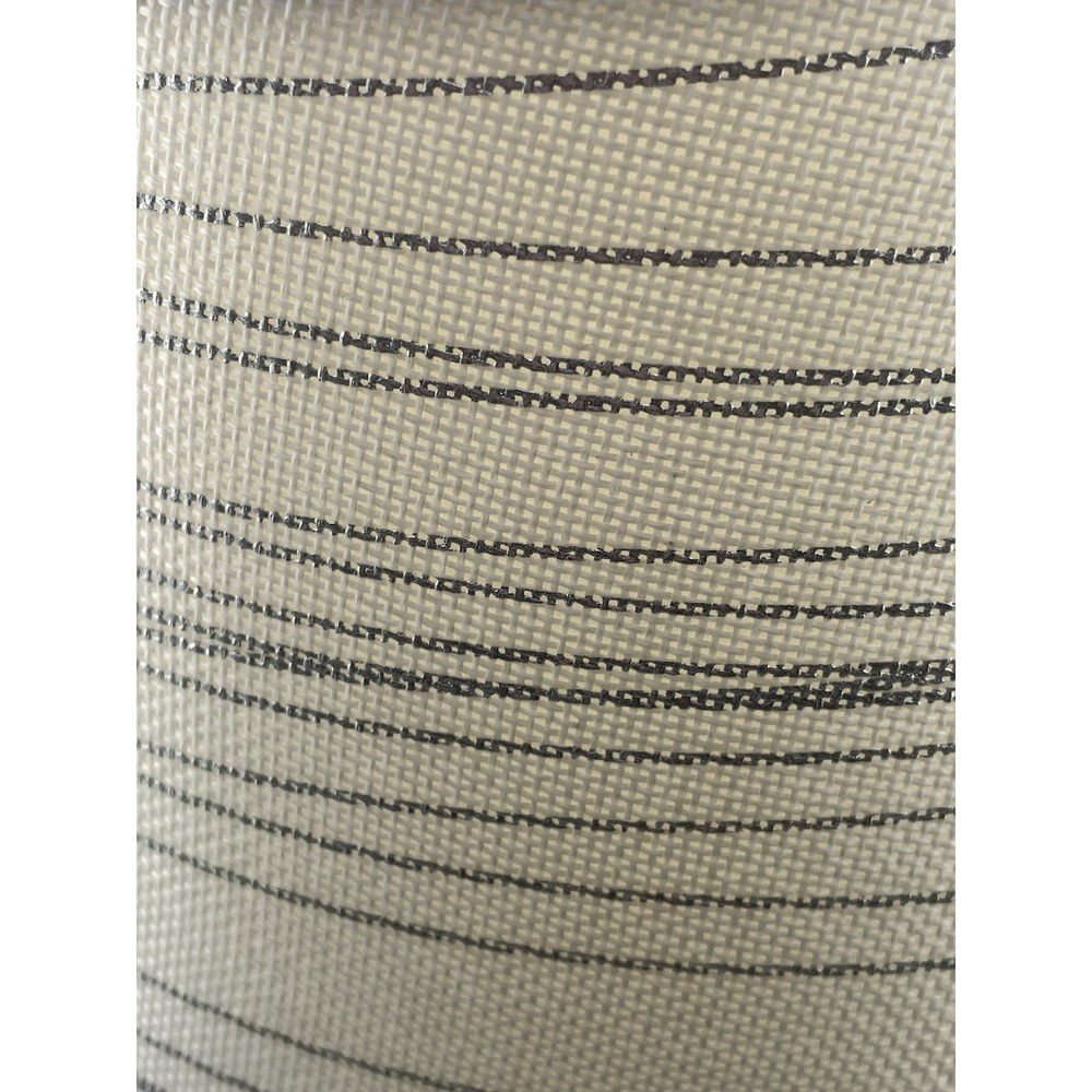 Fabric Lampshade‎ White Off White Silver Metallic Stripe Empire Tapered 9" X 12" - Picture 5 of 11